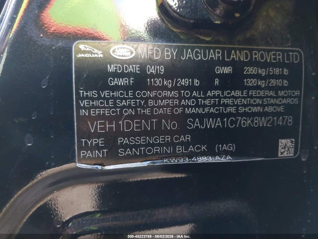 SAJWA1C76K8W21478 Jaguar Xj R-sport