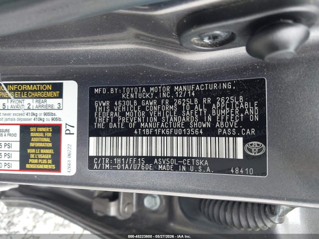 4T1BF1FK6FU013564 Toyota CAMRY SE