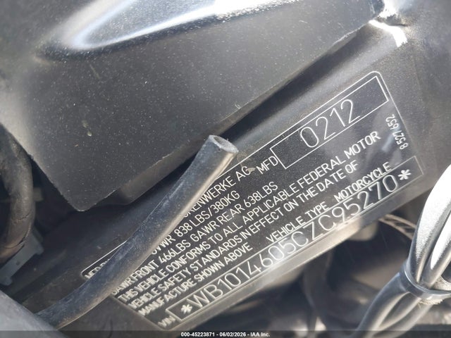 2012 Bmw G650 Sertao მანქანა იყიდება აუქციონზე, vin: WB1014605CZC95270, აუქციონის ნომერი: 45223871