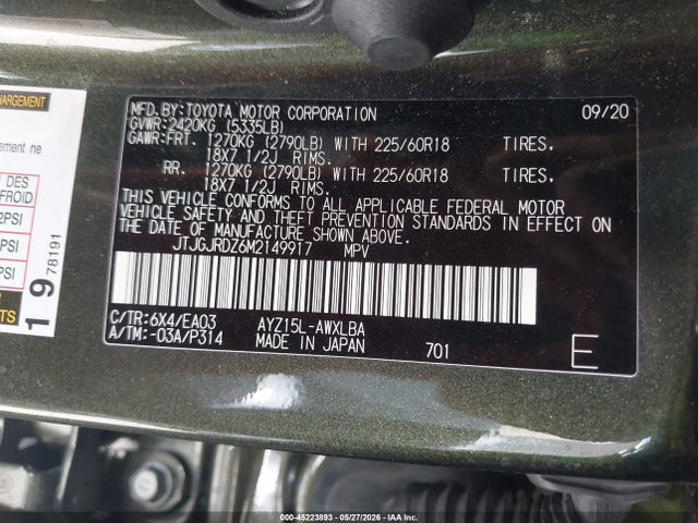 Lexus NX 300H 2021 JTJGJRDZ6M2149917 Image 9