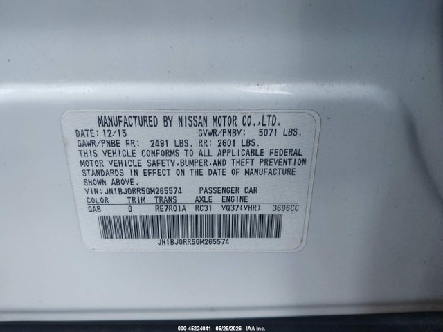 Продажа на аукционе авто 2016 Infiniti Qx50, vin: JN1BJ0RR5GM265574, номер лота: 45224041