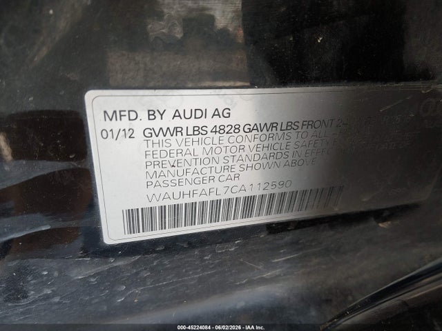 Aukcja sprzedaży 2012 Audi A4 2.0t Premium, vin: WAUHFAFL7CA112590, numer aukcji: 45224084