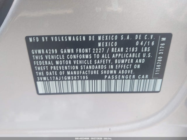 3VWL17AJ1GM367195 Volkswagen Jetta 1.8t Sel