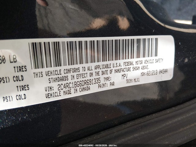 Продаж на аукціоні авто 2013 Chrysler Town & Country Touring, vin: 2C4RC1BG6DR691335, номер лоту: 45224092