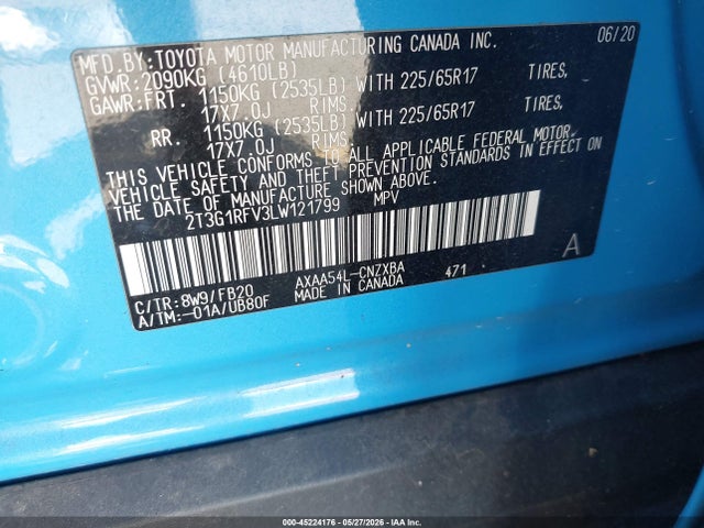 Toyota RAV4 LE 2020 2T3G1RFV3LW121799 Image 9