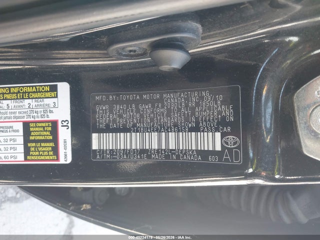 Aukcja sprzedaży 2010 Toyota Corolla S, vin: 2T1BU4EE7AC486158, numer aukcji: 45224179