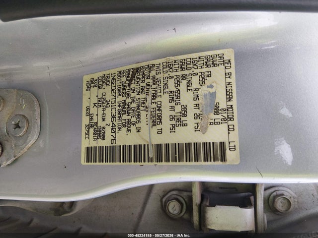 45224185 :رقم المزاد ، 1N6ED27T51C364076 vin ، 2001 Nissan Frontier Se-v6 مزاد بيع