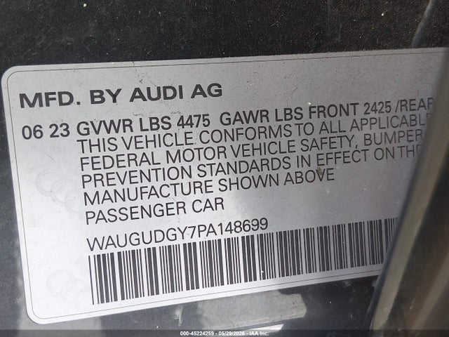Продажа на аукционе авто 2023 Audi A3 Premium 40 Tfsi Quattro S Tronic, vin: WAUGUDGY7PA148699, номер лота: 45224259