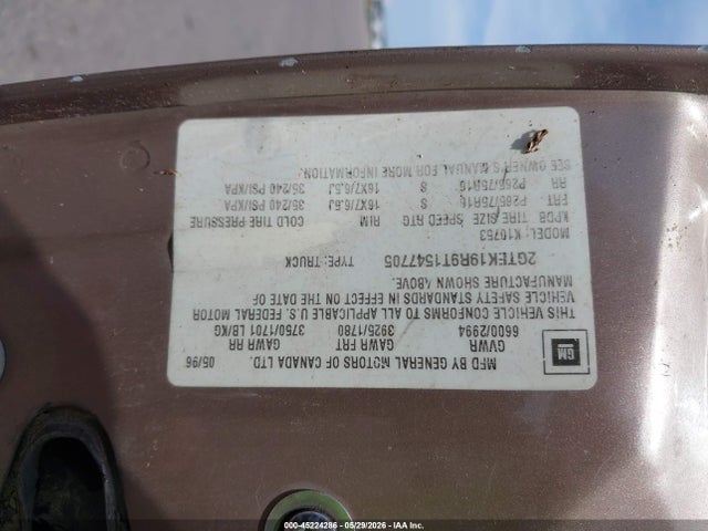 Продажа на аукционе авто 1996 Gmc Sierra K1500, vin: 2GTEK19R9T1547705, номер лота: 45224286