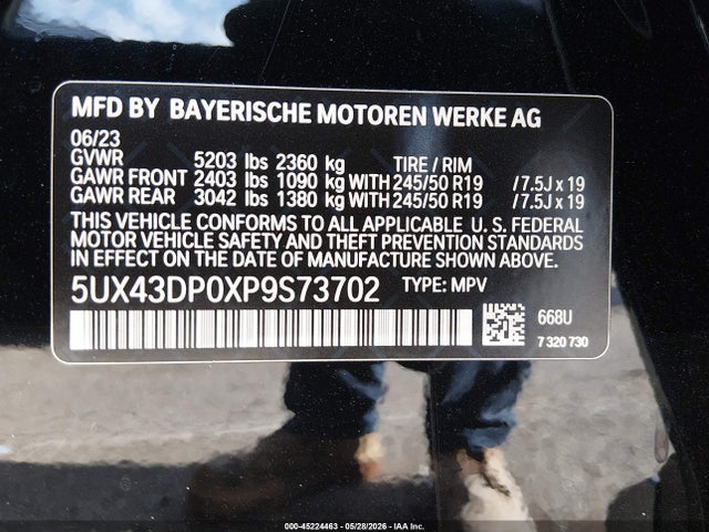 BMW X3 Sdrive30i 2023 5UX43DP0XP9S73702 Image 9