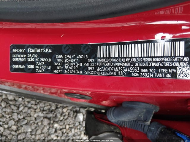 Aukcja sprzedaży 2025 Dodge Hornet Gt Awd, vin: ZACNDFAN3S3A45963, numer aukcji: 45224482
