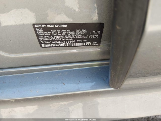 Продаж на аукціоні авто 2018 Bmw X5 M, vin: 5YMKT6C58J0Y83896, номер лоту: 45224513