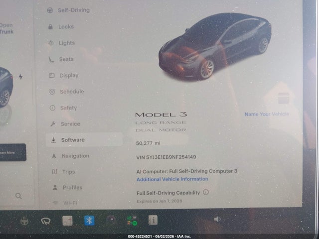 45224521 :رقم المزاد ، 5YJ3E1EB9NF254149 vin ، 2022 Tesla Model 3 Long Range Dual Motor All-wheel Drive مزاد بيع