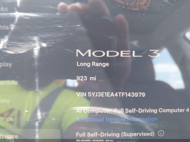 45224558 :رقم المزاد ، 5YJ3E1EA4TF143979 vin ، 2026 Tesla Model 3 Premium Rear-wheel Drive/rear-wheel Drive مزاد بيع