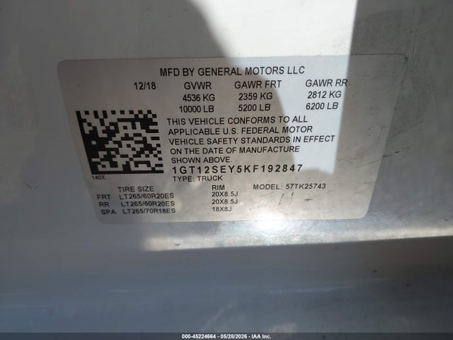 GMC Sierra 2500hd Denali 2019 1GT12SEY5KF192847 Image 9
