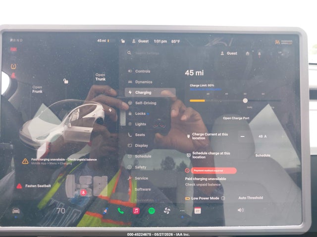 45224675 :رقم المزاد ، 7SAYGDEF5NF461905 vin ، 2022 Tesla Model Y Performance Dual Motor All-wheel Drive مزاد بيع