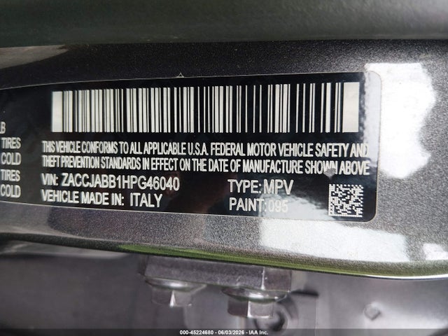Aukcja sprzedaży 2017 Jeep Renegade Latitude Fwd, vin: ZACCJABB1HPG46040, numer aukcji: 45224680