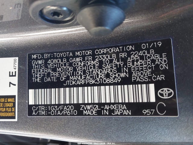 Aukcja sprzedaży 2019 Toyota Prius Prime Plus, vin: JTDKARFP8K3108849, numer aukcji: 45224705