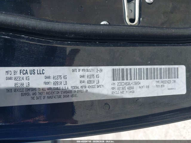 2C3CDXBG8LH138054 Dodge Charger Sxt Rwd