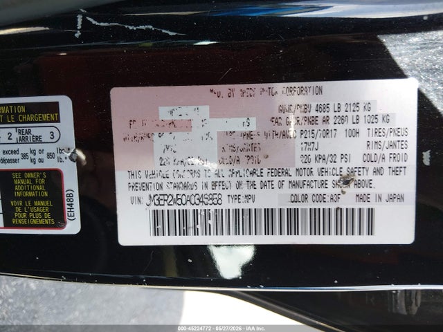 Aukcja sprzedaży 2010 Mazda Cx-7 I Sport, vin: JM3ER2W50A0346858, numer aukcji: 45224772