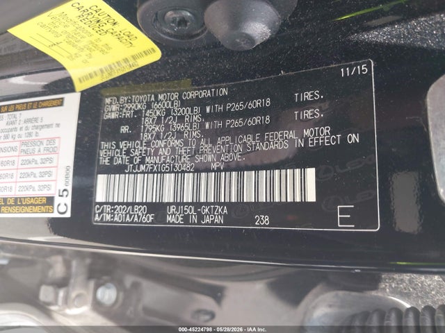 Продажа на аукционе авто 2016 Lexus Gx 460 Luxury, vin: JTJJM7FX1G5130482, номер лота: 45224798