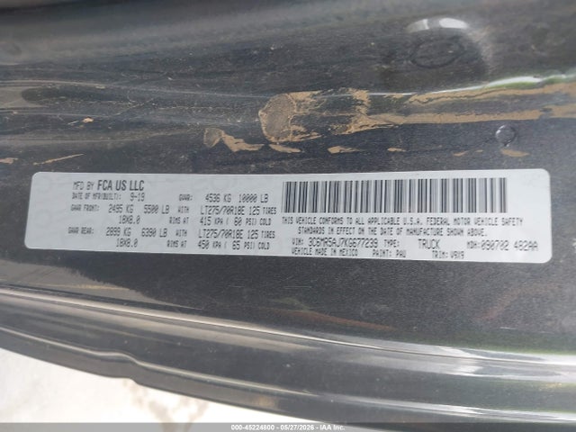 Aukcja sprzedaży 2019 Ram 2500 Tradesman  4x4 8' Box, vin: 3C6MR5AJ7KG677239, numer aukcji: 45224800