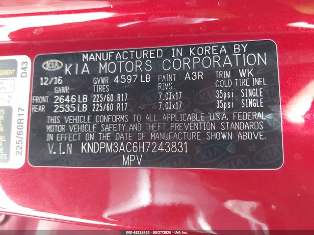 KIA Sportage Lx 2017 KNDPM3AC6H7243831 Image 9