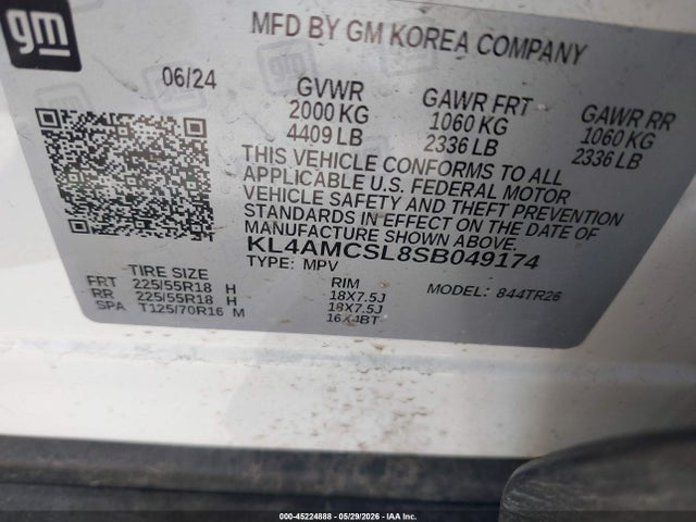 Aukcja sprzedaży 2025 Buick Encore Gx Preferred Awd, vin: KL4AMCSL8SB049174, numer aukcji: 45224888