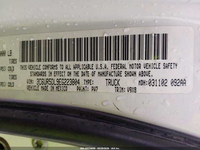 2014 Ram 2500 Slt მანქანა იყიდება აუქციონზე, vin: 3C6UR5DL9EG223804, აუქციონის ნომერი: 45224899