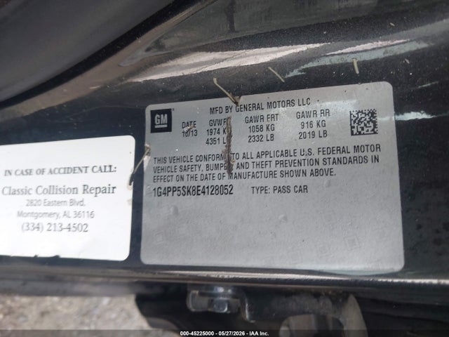 Продаж на аукціоні авто 2014 Buick Verano, vin: 1G4PP5SK8E4128052, номер лоту: 45225000