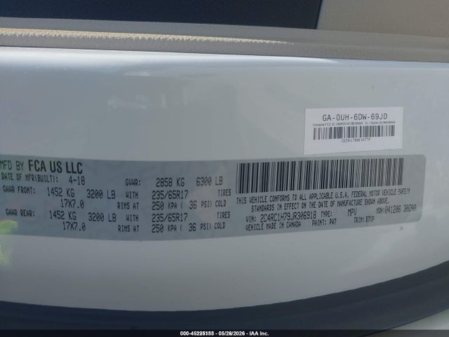 Chrysler Pacifica Hybrid Touring Plus 2018 2C4RC1H79JR306918 Image 9