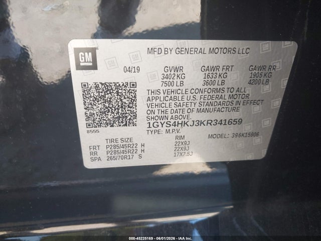 Продаж на аукціоні авто 2019 Cadillac Escalade Esv Luxury, vin: 1GYS4HKJ3KR341659, номер лоту: 45225169