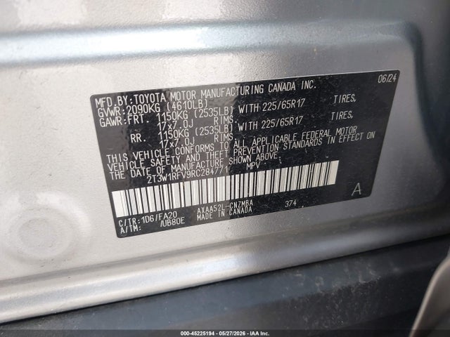 2T3W1RFV9RC284771 Toyota Rav4 Xle