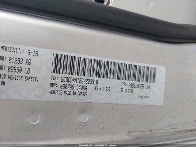 Aukcja sprzedaży 2016 Dodge Charger Police, vin: 2C3CDXAT8GH223318, numer aukcji: 45225251