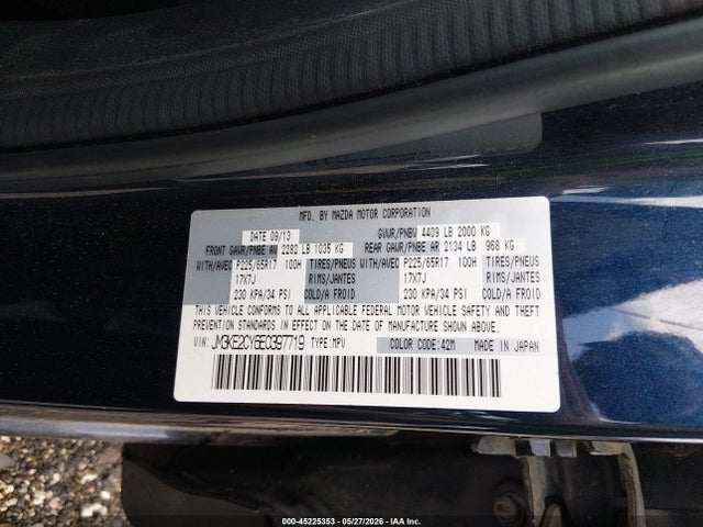 Продажа на аукционе авто 2014 Mazda Cx-5 Touring, vin: JM3KE2CY6E0397719, номер лота: 45225353