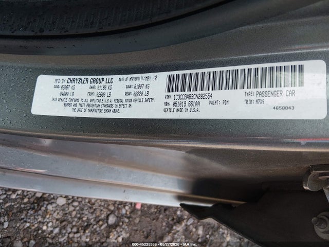 45225366 :رقم المزاد ، 1C3CCBAB9CN282554 vin ، 2012 Chrysler 200 Lx مزاد بيع
