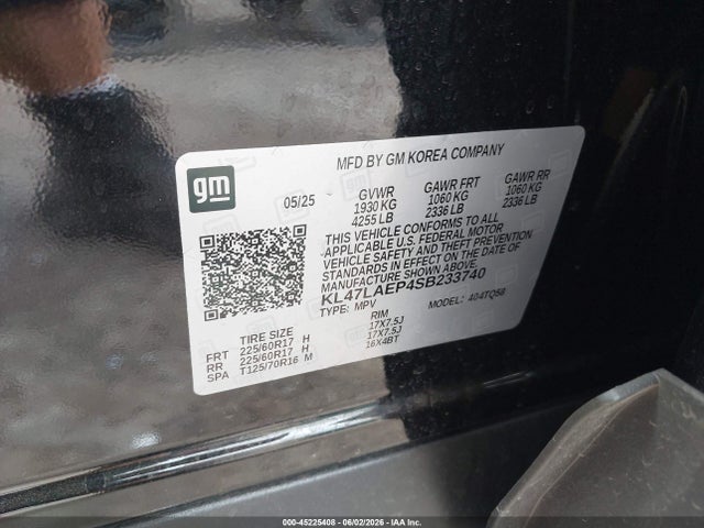 Продажа на аукционе авто 2025 Buick Envista Preferred Fwd, vin: KL47LAEP4SB233740, номер лота: 45225408