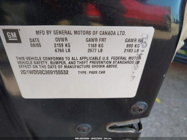 Aukcja sprzedaży 2006 Chevrolet Impala Ss, vin: 2G1WD58C369155532, numer aukcji: 45225450