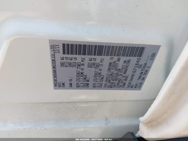 45225468 :رقم المزاد ، 5N1BT3AAXRC671840 vin ، 2024 Nissan Rogue S Fwd مزاد بيع