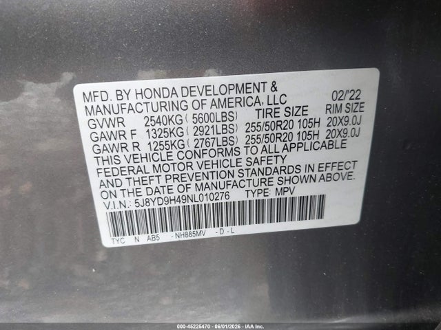 Acura Mdx Technology Package 2022 5J8YD9H49NL010276 Image 9