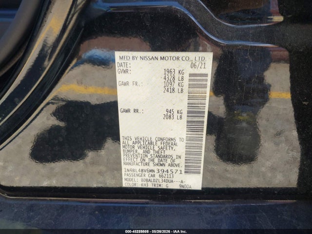 1N4BL4BV6MN394571 Nissan Altima S Fwd