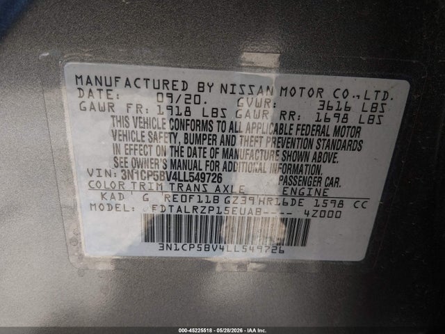 Nissan Kicks S Xtronic Cvt 2020 3N1CP5BV4LL549726 Image 9