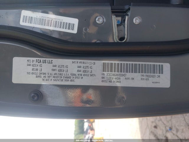 Продаж на аукціоні авто 2019 Chrysler 300 300s, vin: 2C3CCABG0KH559457, номер лоту: 45225548