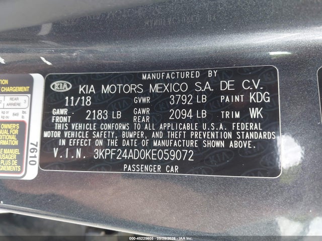 KIA Forte Lxs 2019 3KPF24AD0KE059072 Image 9