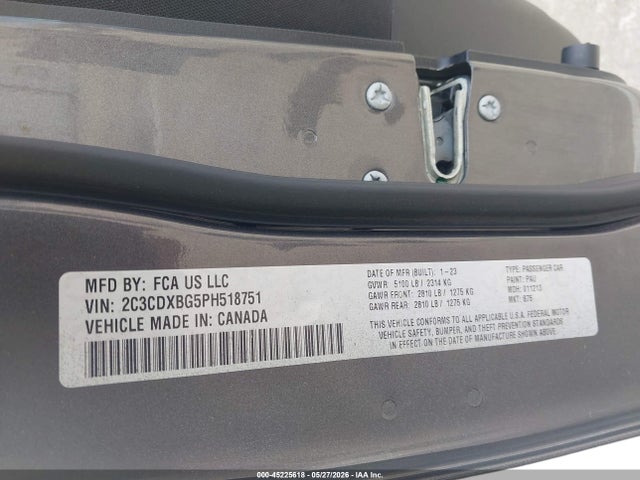 Aukcja sprzedaży 2023 Dodge Charger Sxt, vin: 2C3CDXBG5PH518751, numer aukcji: 45225618