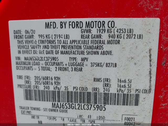 Ford Ecosport Se 2020 MAJ6S3GL2LC375905 Image 9