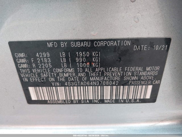 4S3GTAD64N3708042 Subaru Impreza Premium 5-door