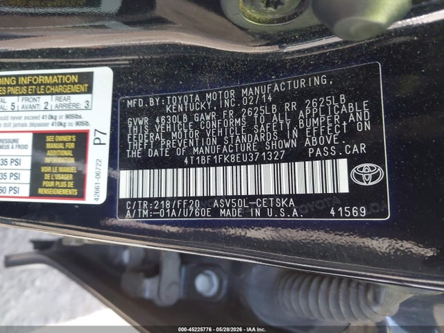 4T1BF1FK8EU371327 Toyota CAMRY SE
