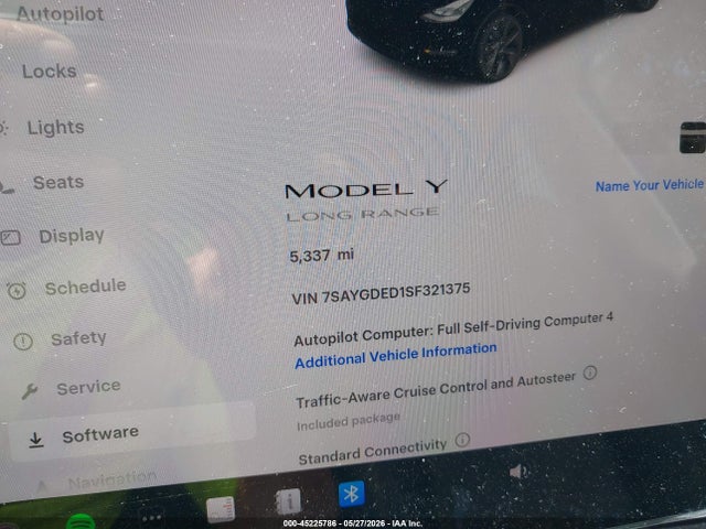 Продажа на аукционе авто 2025 Tesla Model Y Long Range Dual Motor Rear-wheel Drive, vin: 7SAYGDED1SF321375, номер лота: 45225786