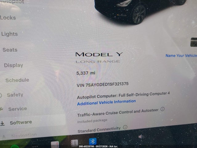 Продажа на аукционе авто 2025 Tesla Model Y Long Range Dual Motor Rear-wheel Drive, vin: 7SAYGDED1SF321375, номер лота: 45225786